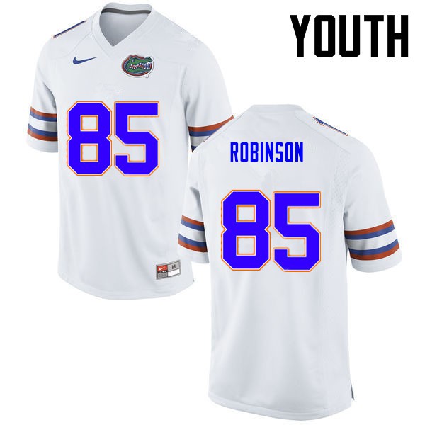 Florida Gators Youth #85 James Robinson College Football White